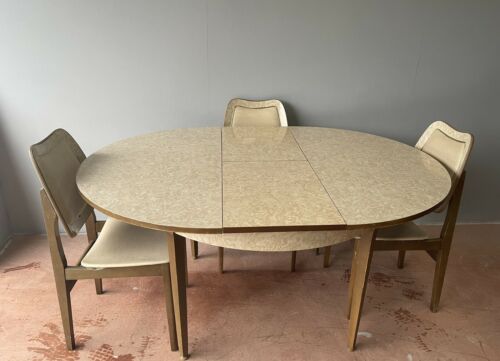 Oval Dining Kitchen Table With 4, Vintage Retro Dining Table And Chairs Uk