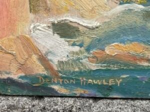 Denton Hawley Original Signed Seascape Oil on Board Painting Art Work