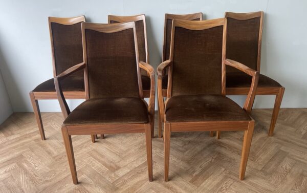 G Plan Fresco Vintage Teak Dining Chairs With Carvers X 6