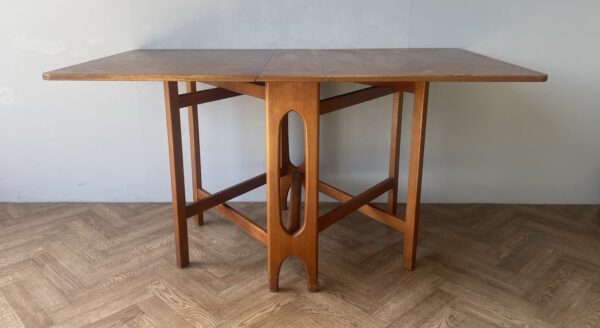 Jentique Large Vintage Gatefold Extending Space Saving Teak Dining Table