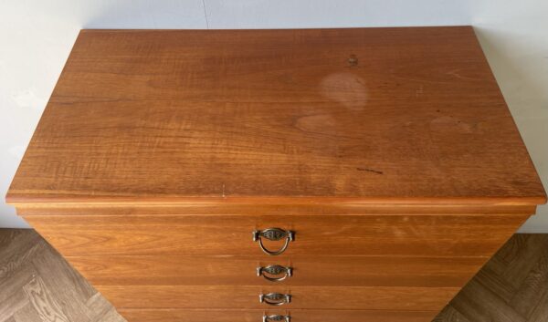 Vintage Mid Century Large Teak Chest Of 5 Drawers #2 - Image 4