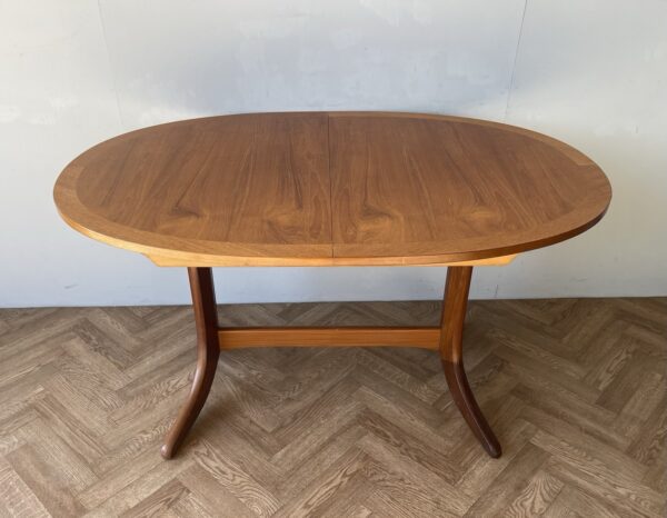 Nathan Large Vintage Mid Century Oval Extending Teak Dining Table