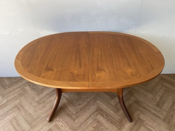 Nathan Large Vintage Mid Century Oval Extending Teak Dining Table - Image 4
