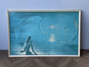 “Wings Of Love” by Stephen Pearson, Iconic Huge Vintage Print in Original Frame 1970’s