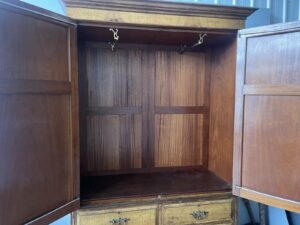 Antique Vintage Large Walnut Linen Press /Wardrobe Drawers