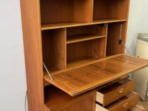 Danish Mid Century Vintage Teak Wall Unit Sideboard Drinks Cabinet Drawers