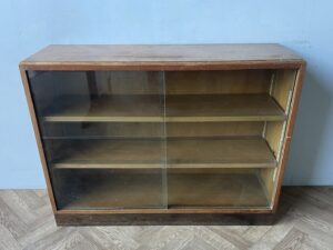 Mid Century Modern Vintage Retro Glass Fronted Bookcase Cabinet